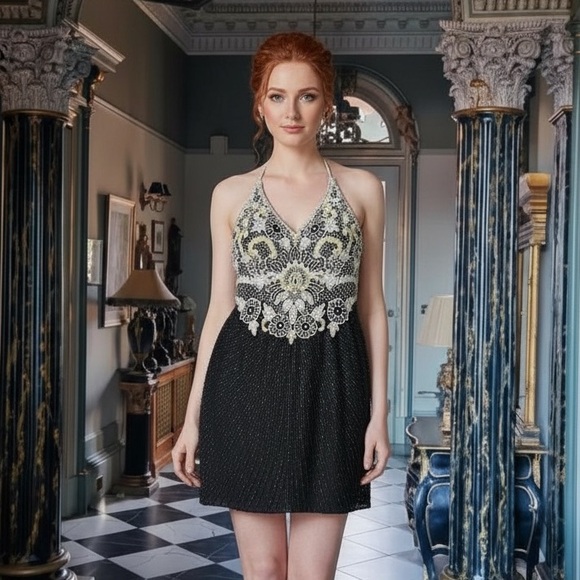 nite line Dresses & Skirts - Va Va VOOM vintage 80s beaded dress